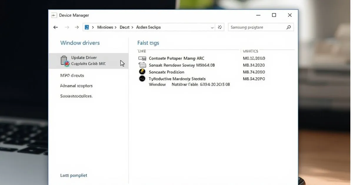Windows Device Manager screen showing the manual MTP USB driver update process for Android.