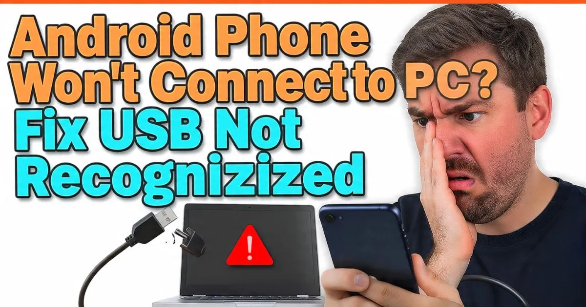 Android Phone Won't Connect to PC Fix USB Not Recognized