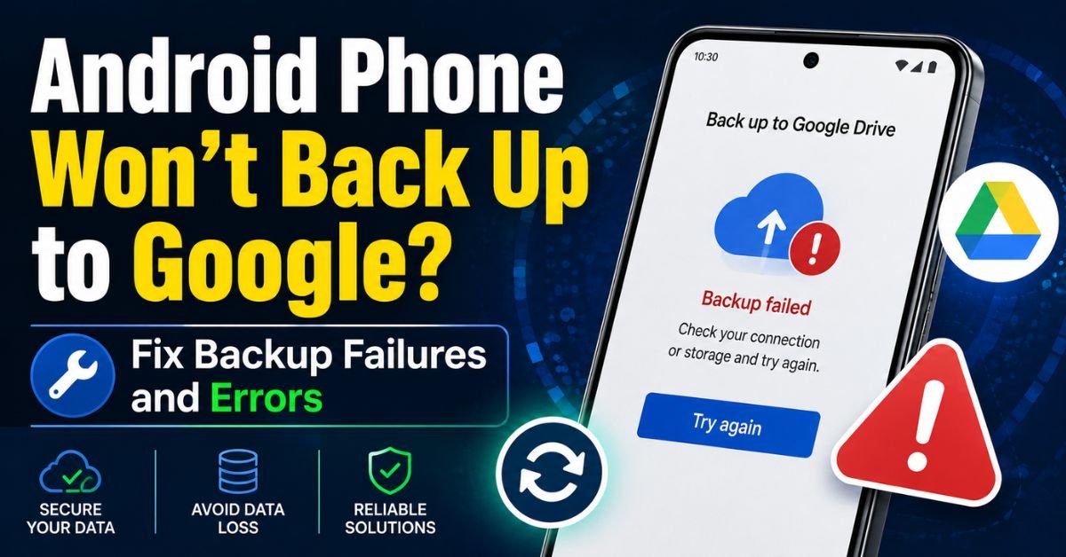 Android Phone Won't Back Up to Google? Fix Failures Now