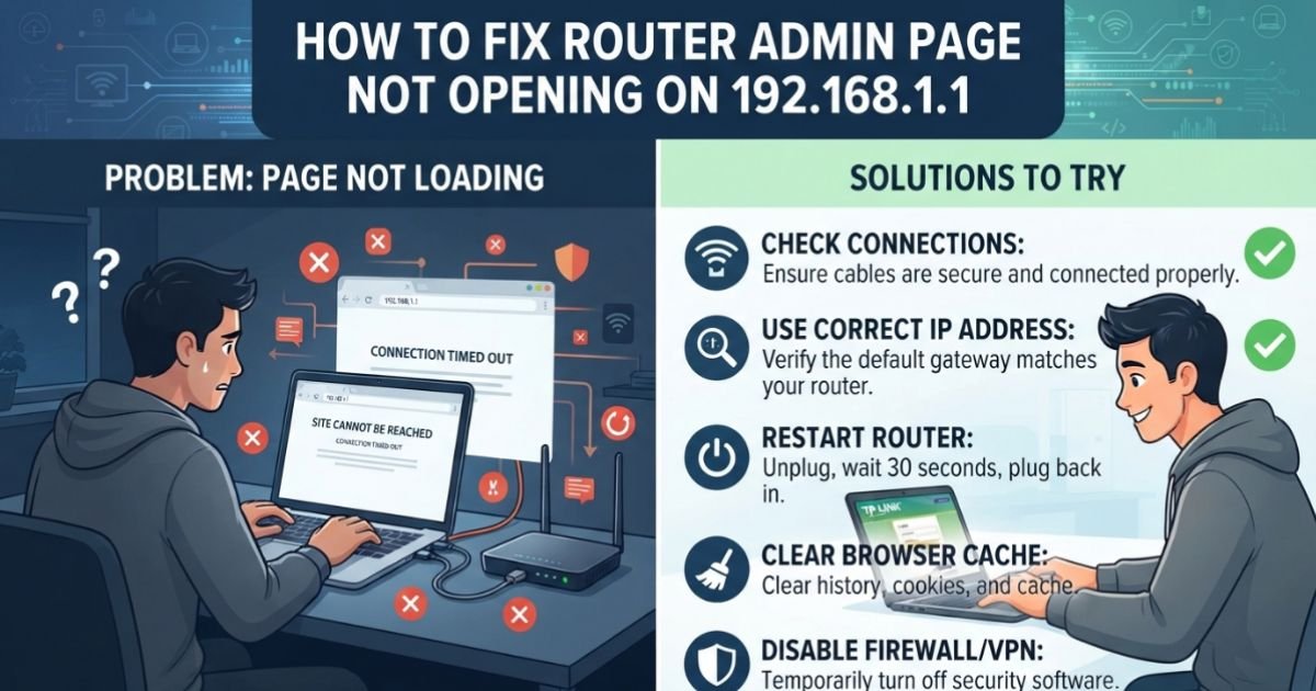 How to Fix Router Admin Page Not Opening on 192.168.1.1